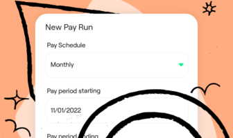 New pay run setup screen with a monthly pay schedule selected.